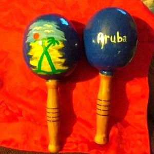 Vintage Handpainted Maracas